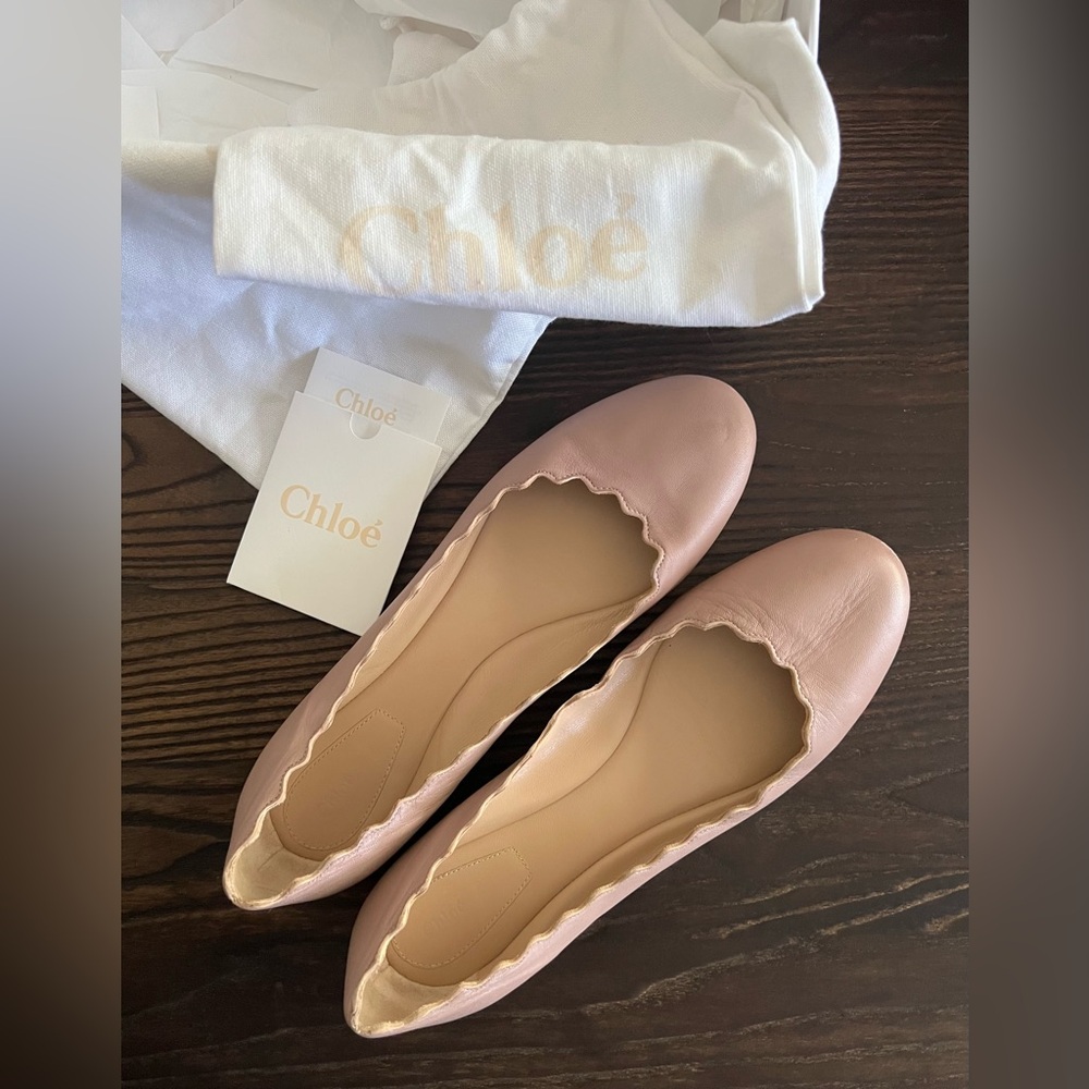 Chloe Pink Scalloped Flats size 39